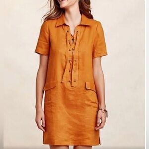Maeve orange linen short dress size 2